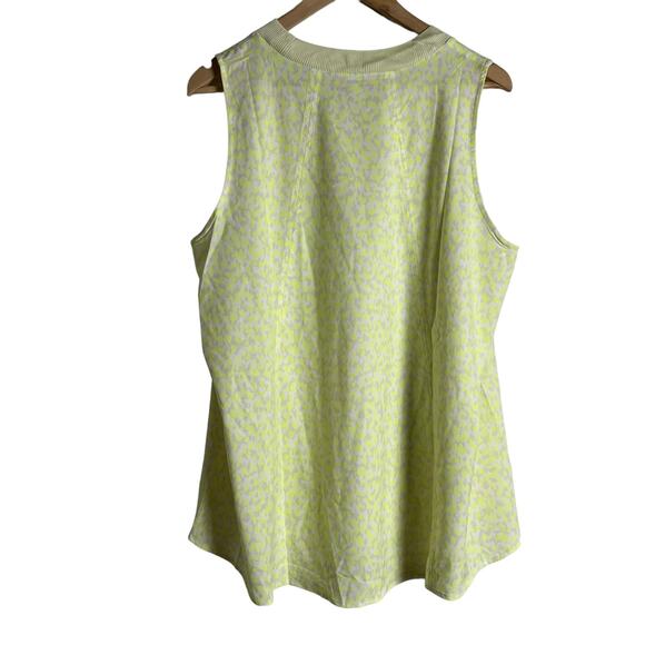Athleta Zephyr Print Tank Top in Neon Yellow Leopard Print Plus Size 1X - Picture 5 of 8
